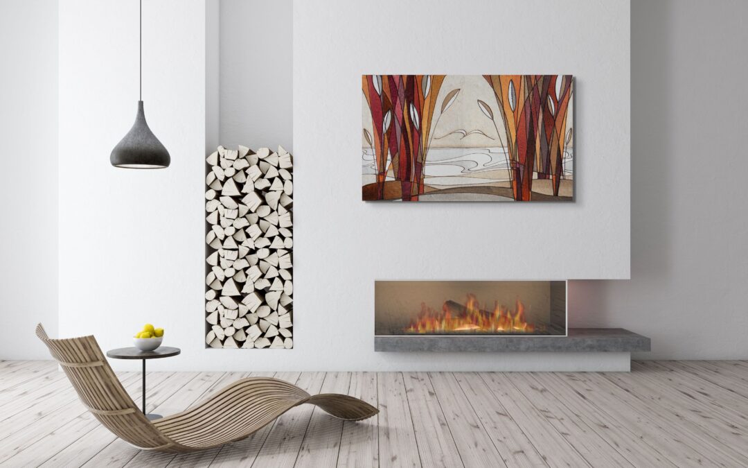 Foglie e Gabbiani, colori tenui